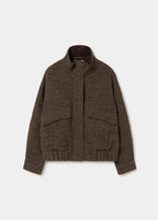 Herringbone wool bomber jacket