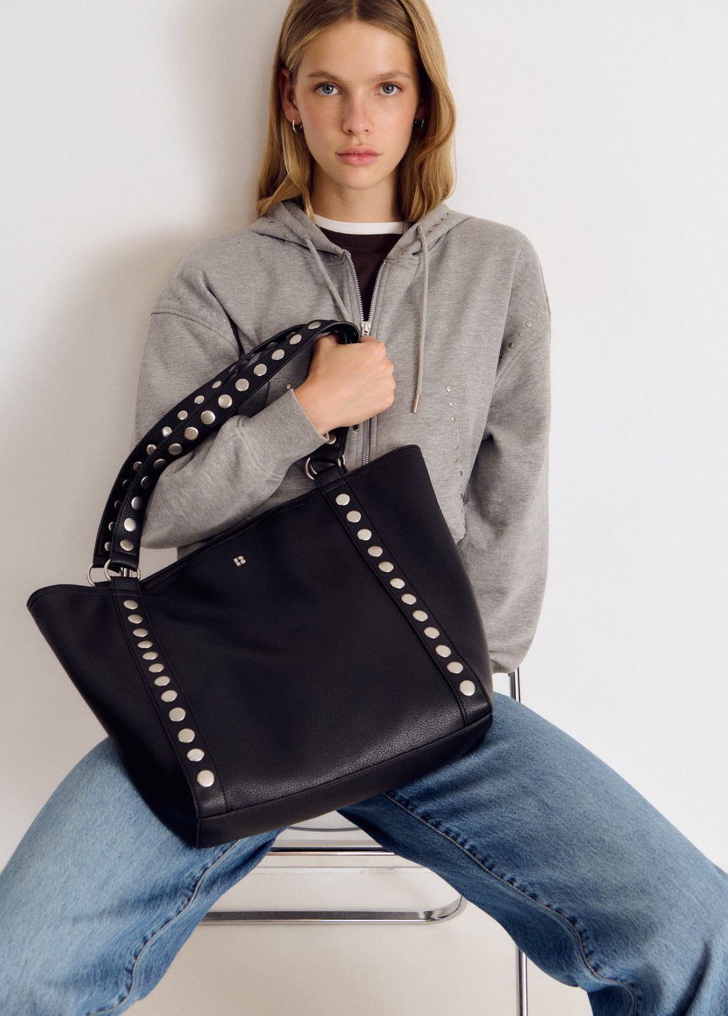 Shopper-Tasche mit Nieten