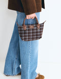 Small plaid shopper bag
