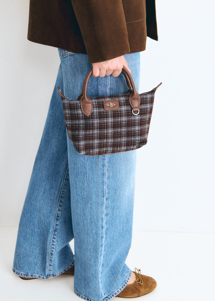Small plaid shopper bag