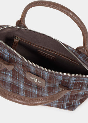 Small plaid shopper bag