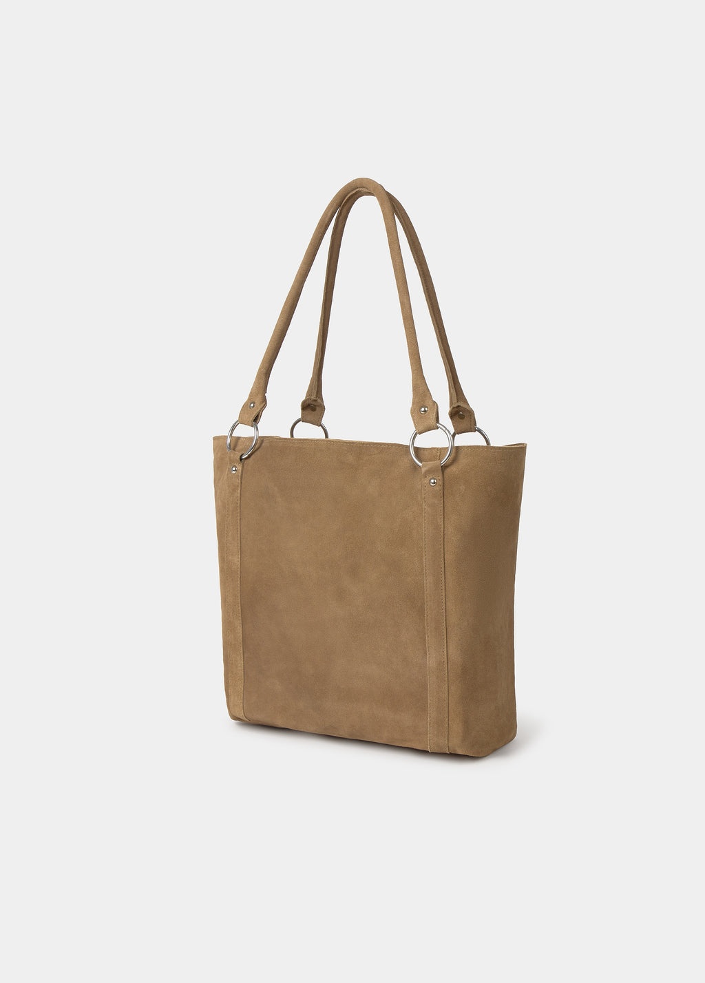 Shopper-Tasche aus Leder mit Ringen