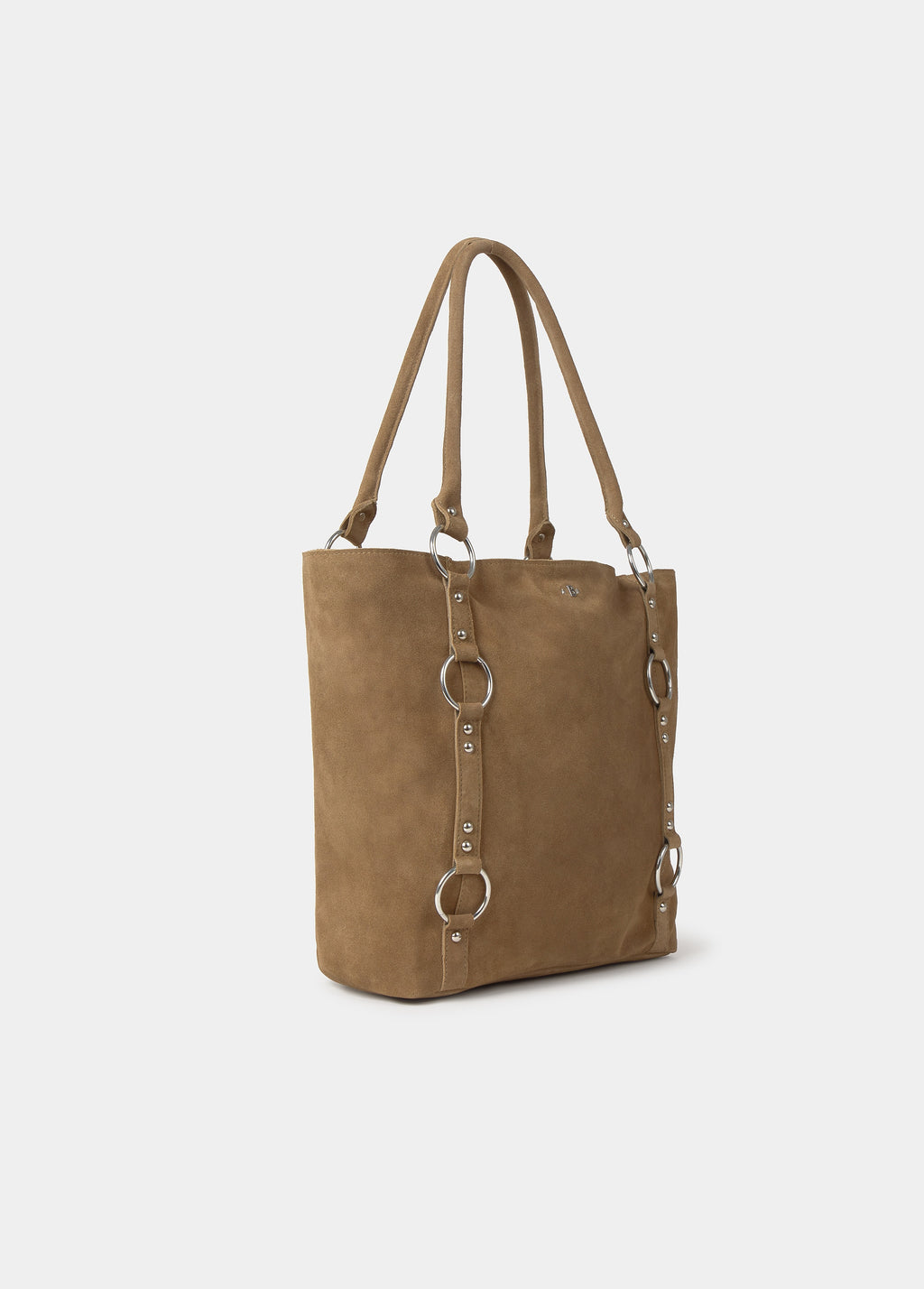 Shopper-Tasche aus Leder mit Ringen
