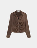 Ruched satin shirt