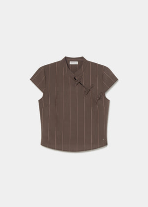 T-shirt às riscas com nós