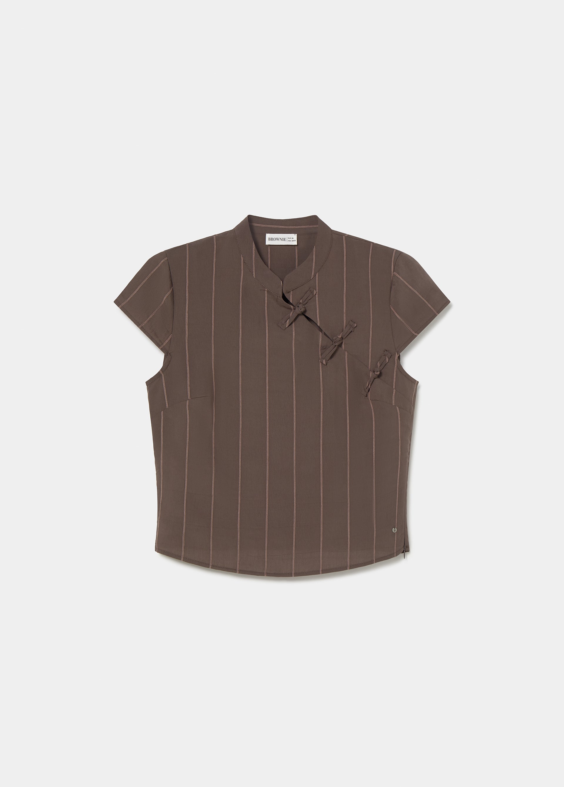 Striped tie-front top