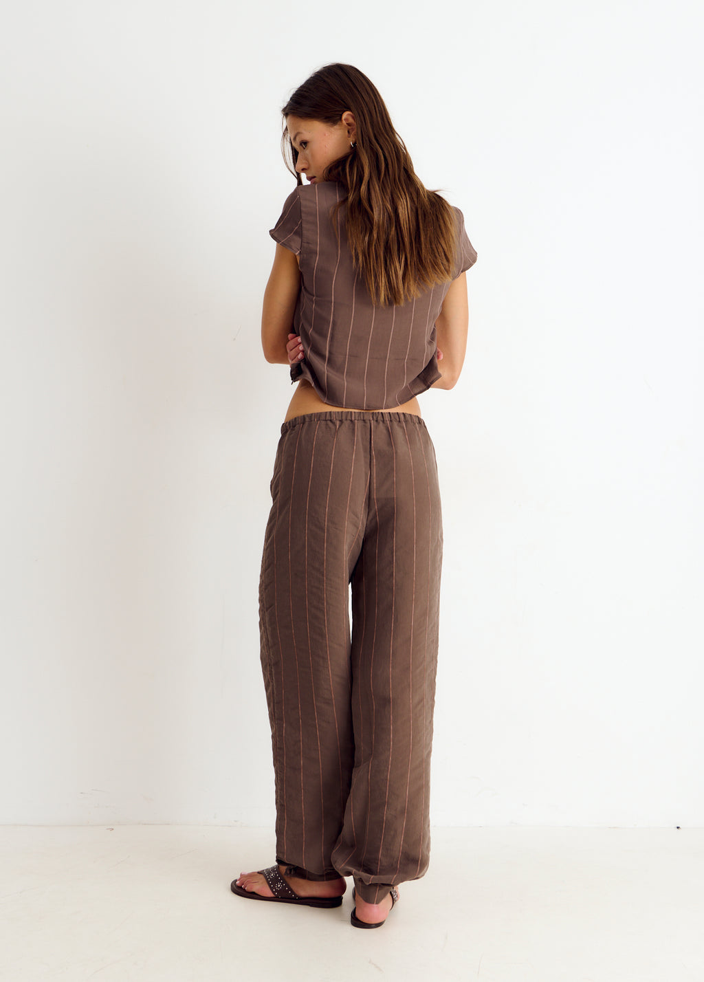 Long striped harem trousers