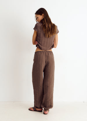 Long striped harem trousers