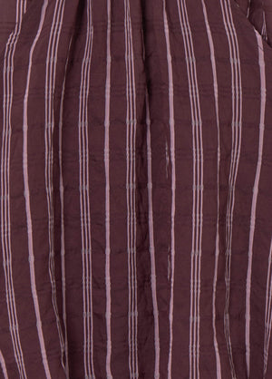 Long-sleeved striped cut-out blouse