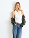 Top halter with cascading ruffles