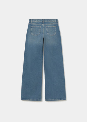 Embroidered front-pocket jeans