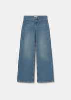 Embroidered front-pocket jeans