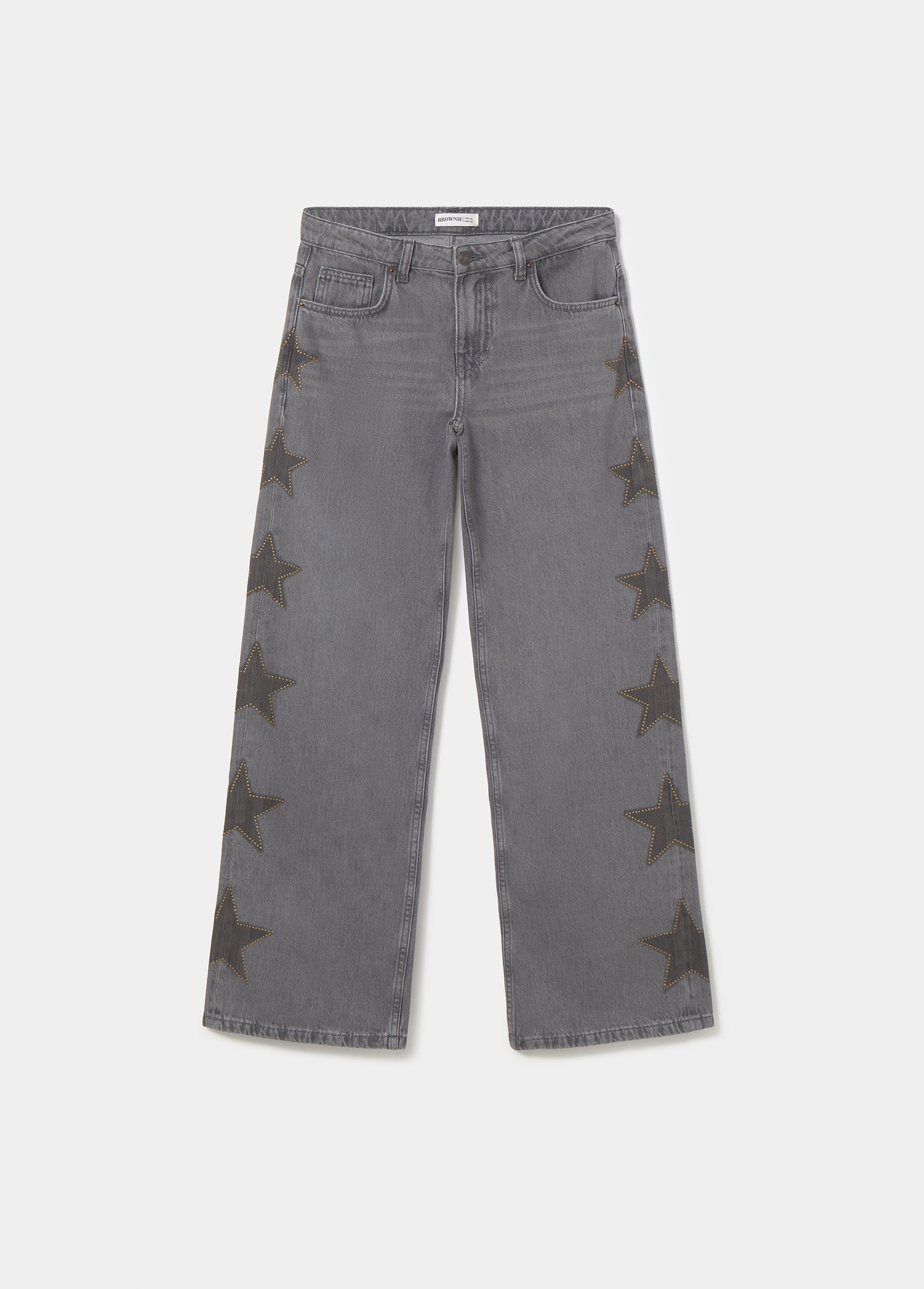 Jeans estrellas tachas lateral