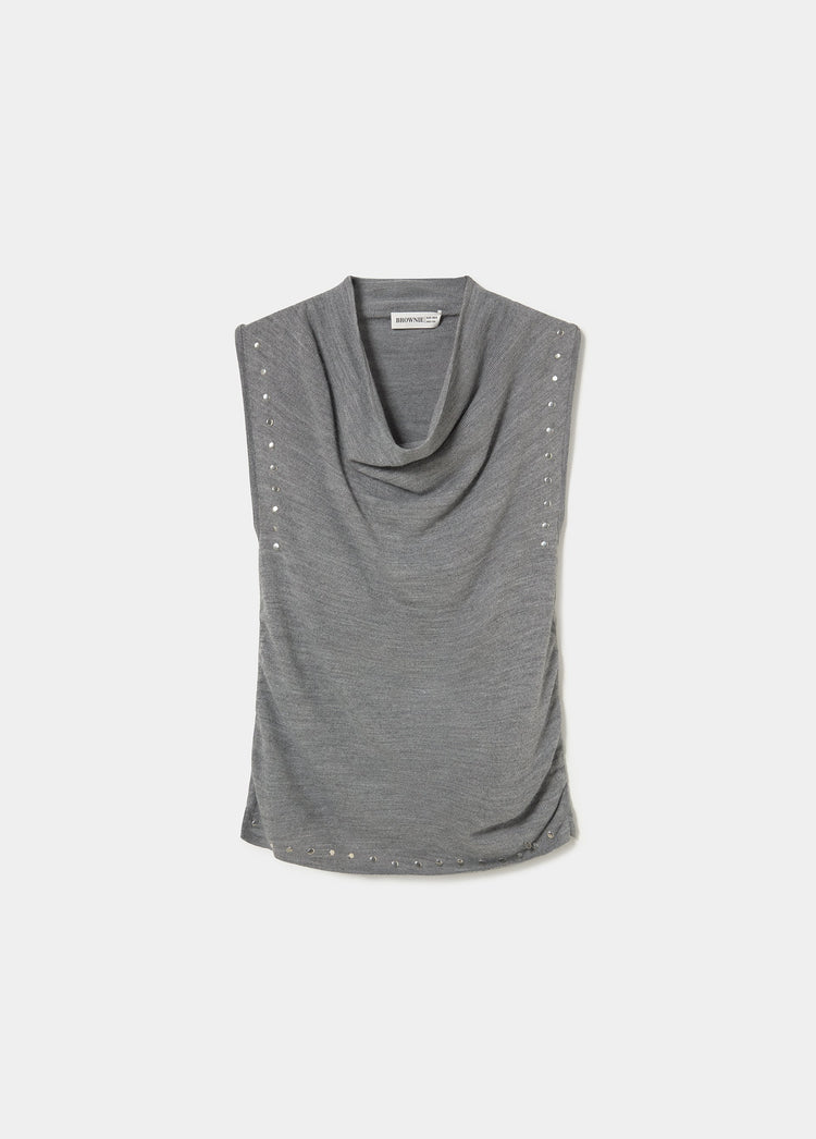 Studded ruched top