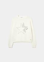 Double-star studded sweater