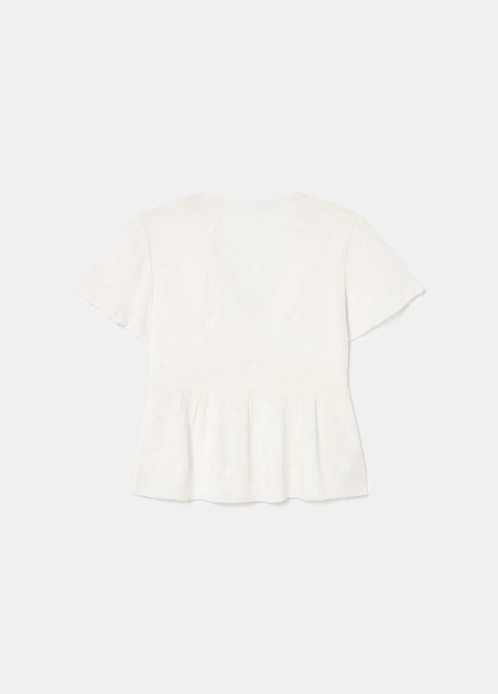 Blusa manga corta volantes