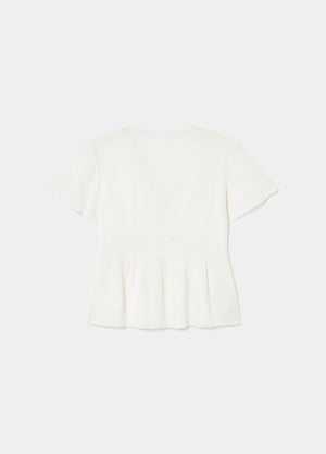 Bluse mit kurzen Ärmeln und Volants