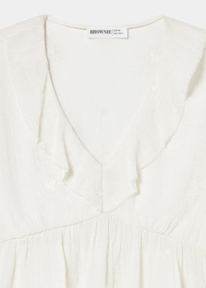 Bluse mit kurzen Ärmeln und Volants