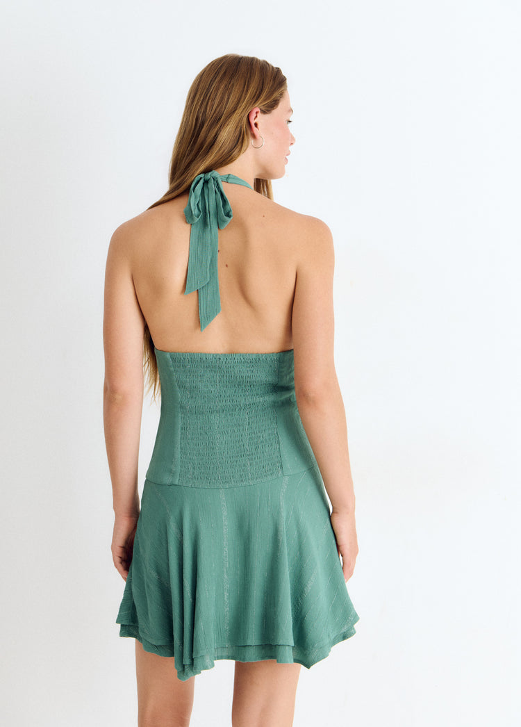 Vestido corto frunces