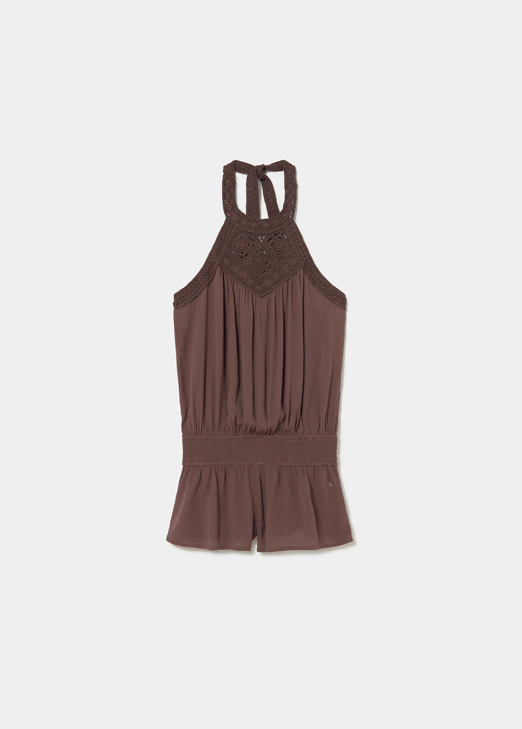 Crochet short jumpsuit