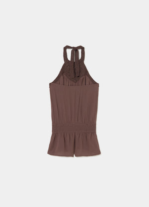 Mono corto cuello halter crochet