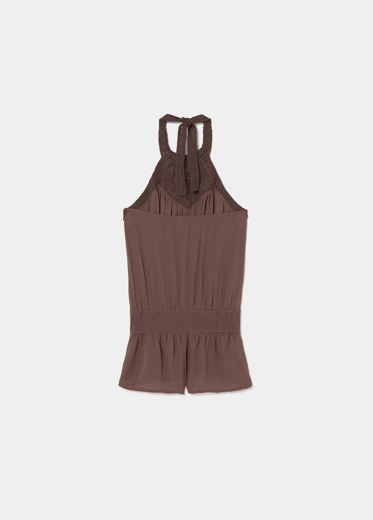 Crochet short jumpsuit