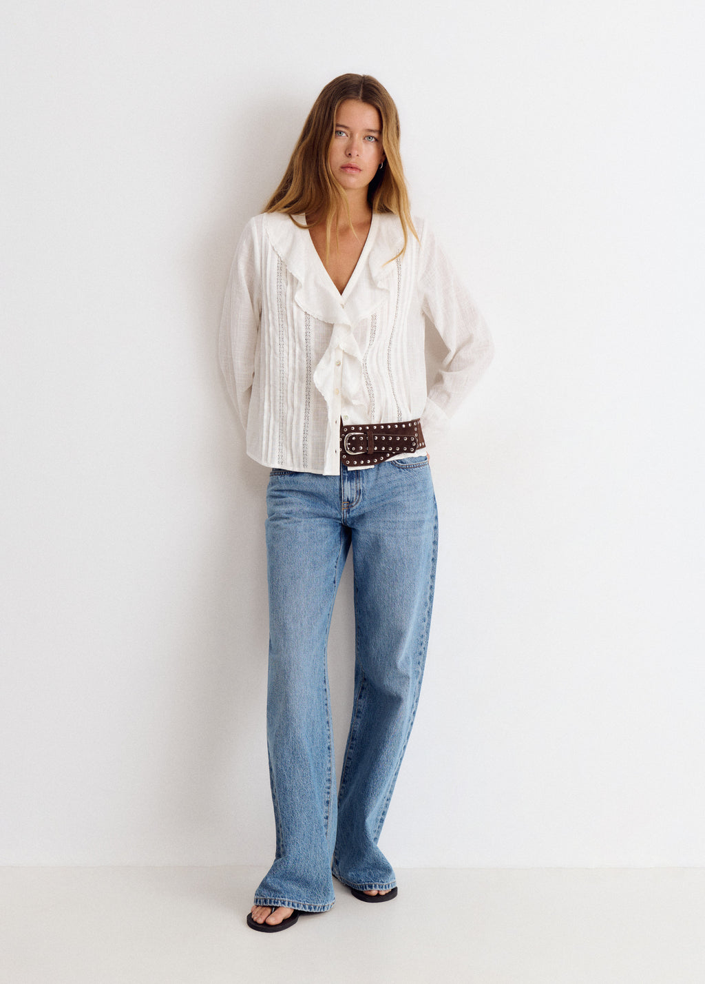 Blusa volante lurex