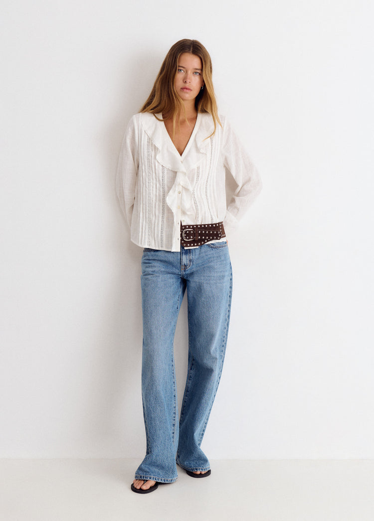 Blusa volante lurex