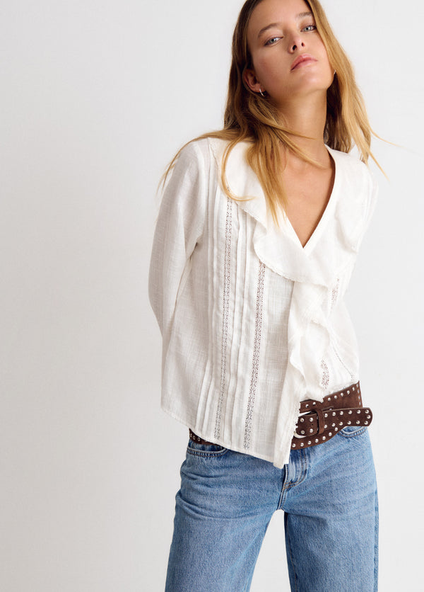 Blusa volante lurex