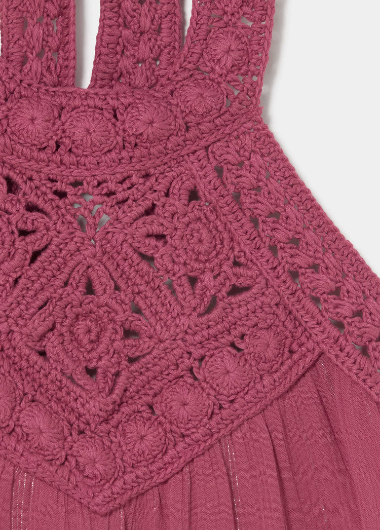 Top halter cuello crochet