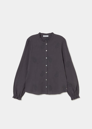 Embroidered long-sleeve blouse