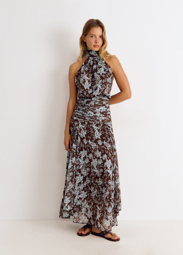 Vestido largo estampado