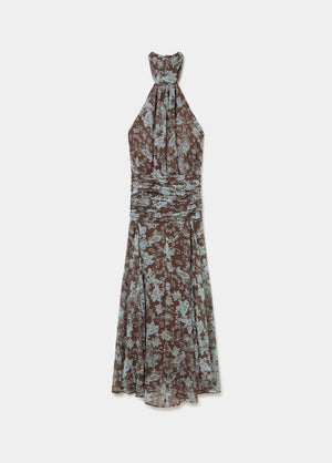 Langes bedrucktes Kleid  