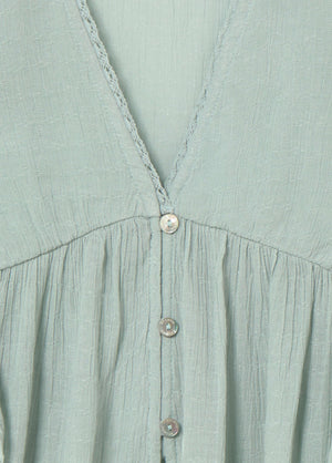 Blusa romántica volantes puntilla