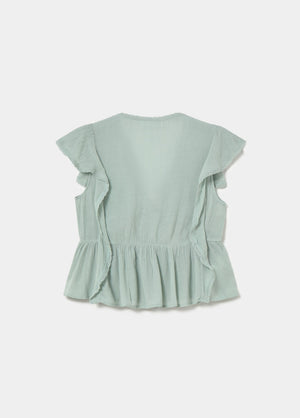 Blusa romántica volantes puntilla