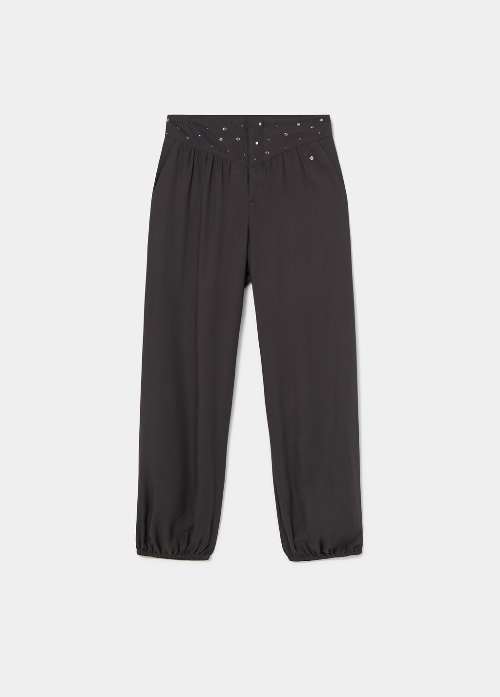 Studded-waist harem Trouser