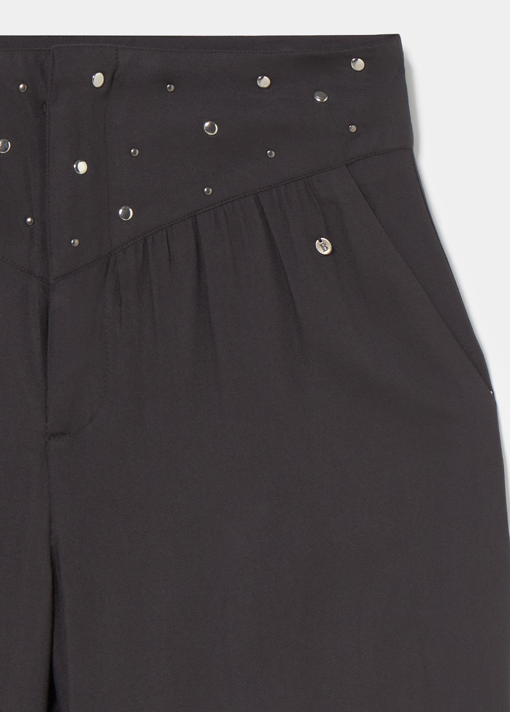 Studded-waist harem Trouser