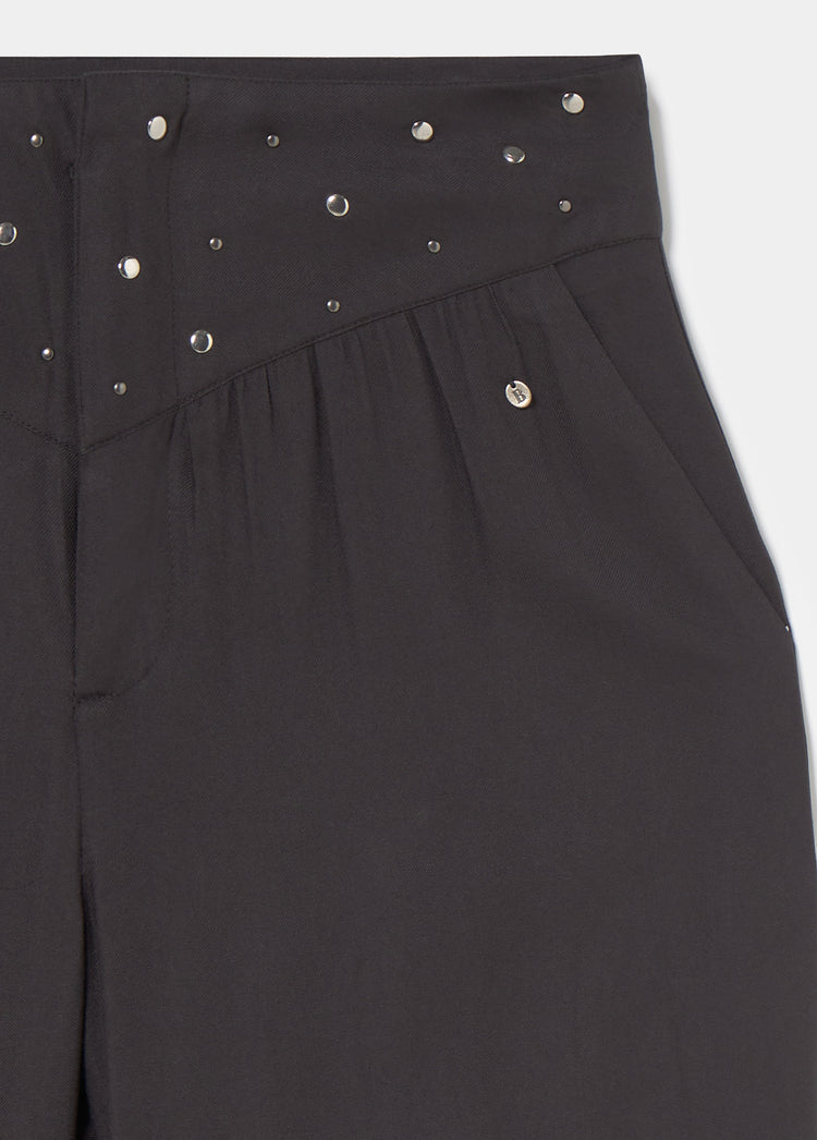 Studded-waist harem Trouser