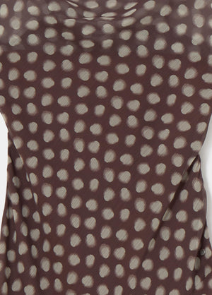 Lange jurk met spaghettibandjes en stippenprint