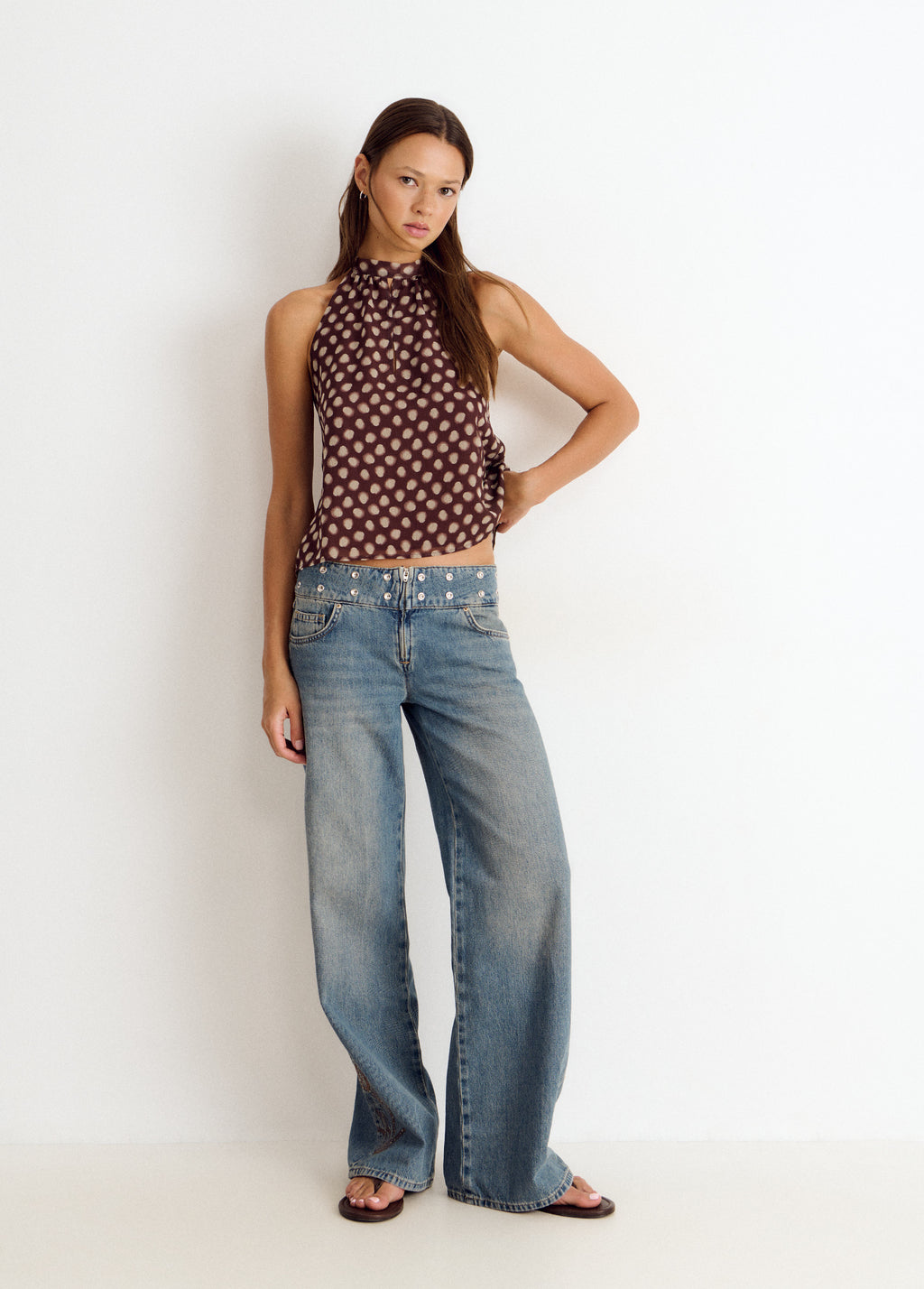 Top halter estampat