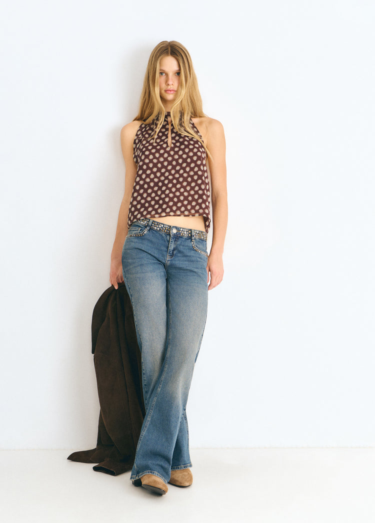 Printed halter top
