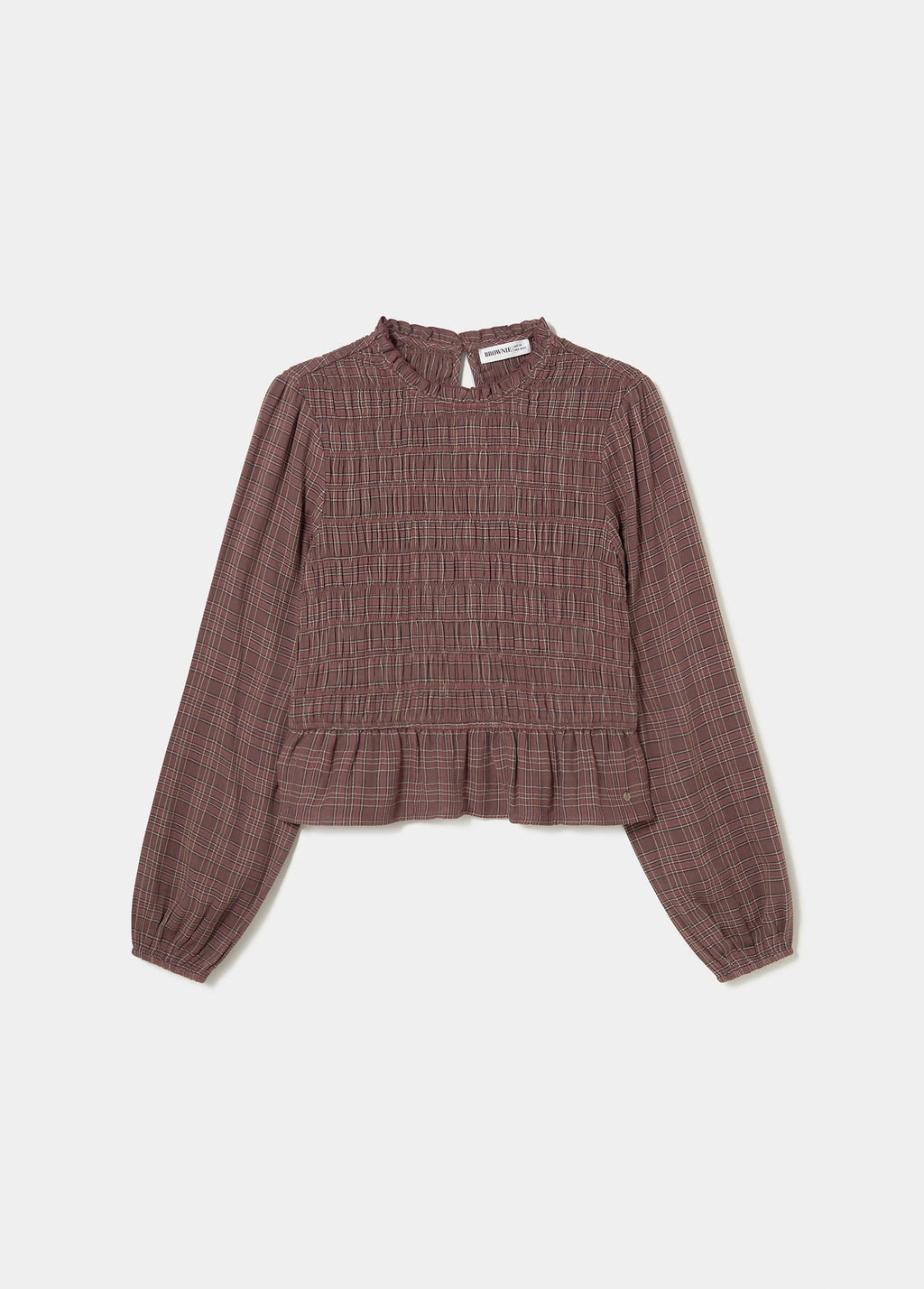Checked blouse with ruching