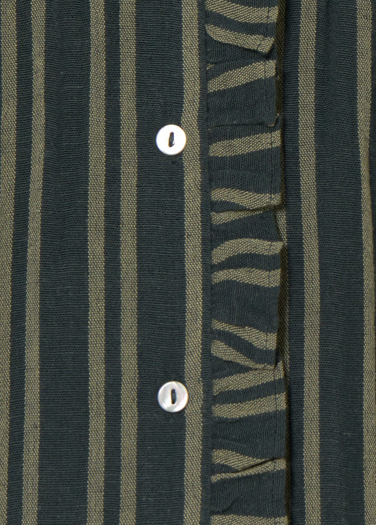 Blouse à rayures avec patte de boutonnage