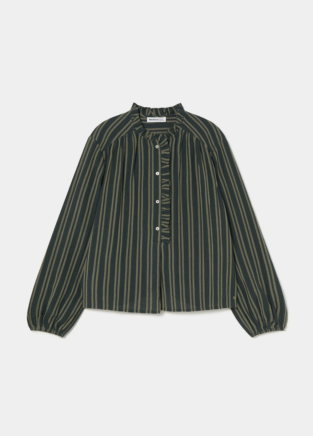 Blouse à rayures avec patte de boutonnage