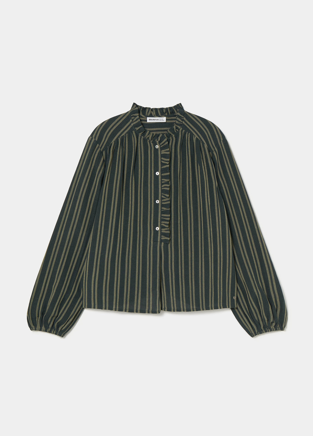 Blouse à rayures avec patte de boutonnage