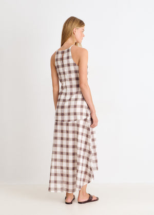 Vestido largo cuello halter