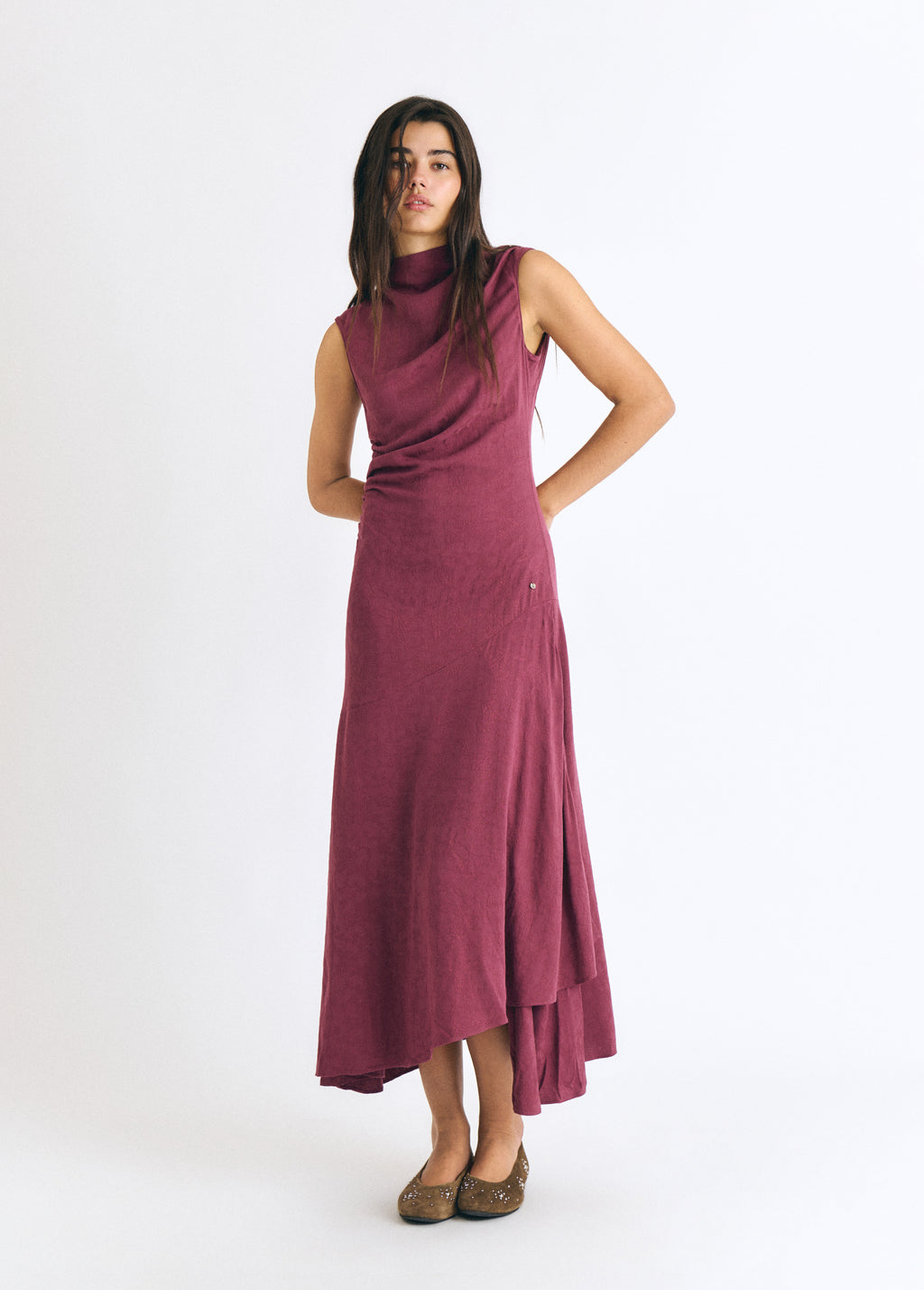 Vestido largo jacquard