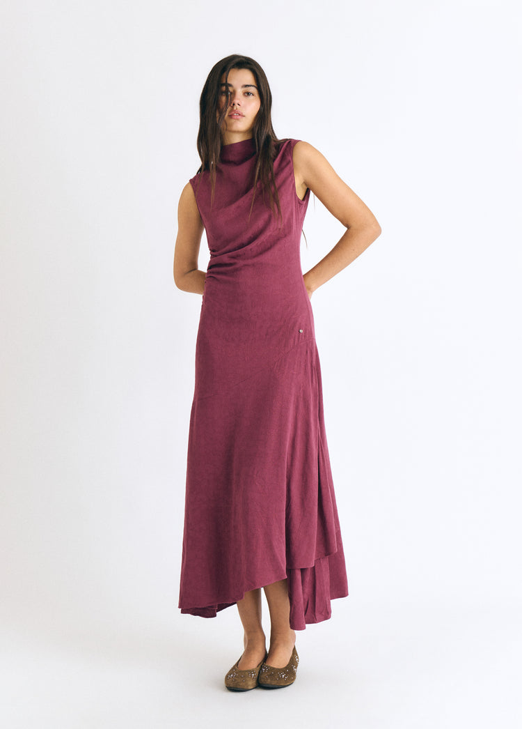 Vestido largo jacquard