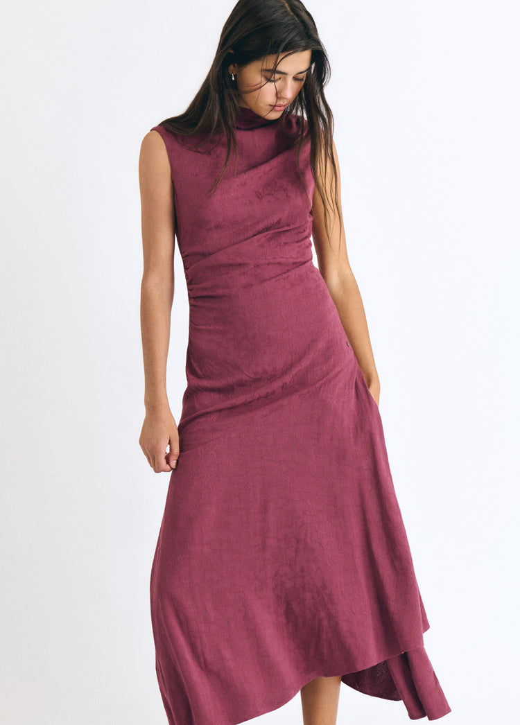 Vestido largo jacquard