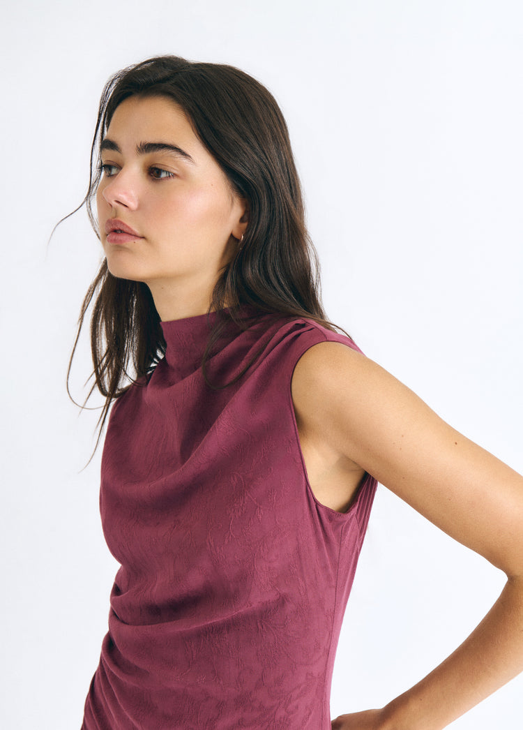 Vestido largo jacquard
